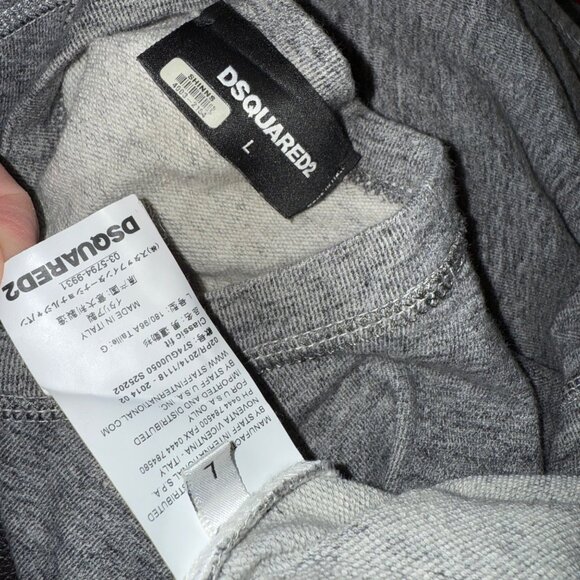 mens size L Dsquared2 Mens Gray Crew neck‎ Sweatshirt Cotton - Picture 8 of 13